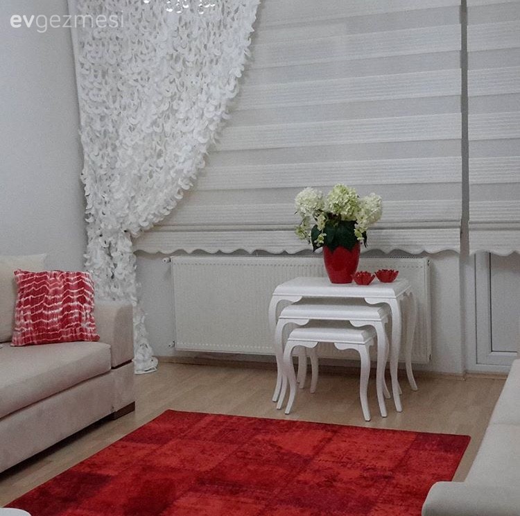 Halı, Kırmızı, Oturma Odası, Perde