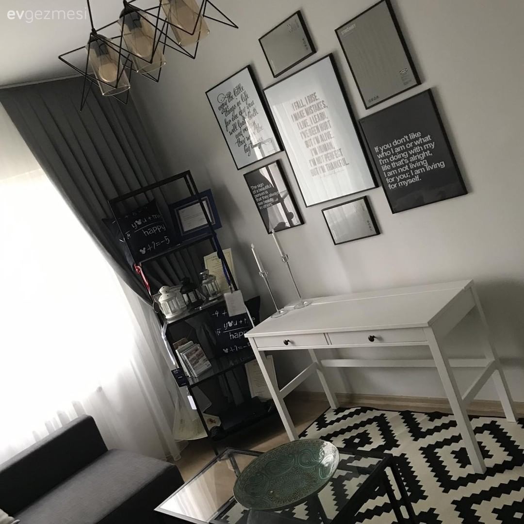 Oturma Odası, Duvar dekorasyonu, Gri, Kitaplık