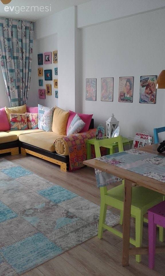 Halı, Köşe koltuk, Salon, Sarı, Yeşil