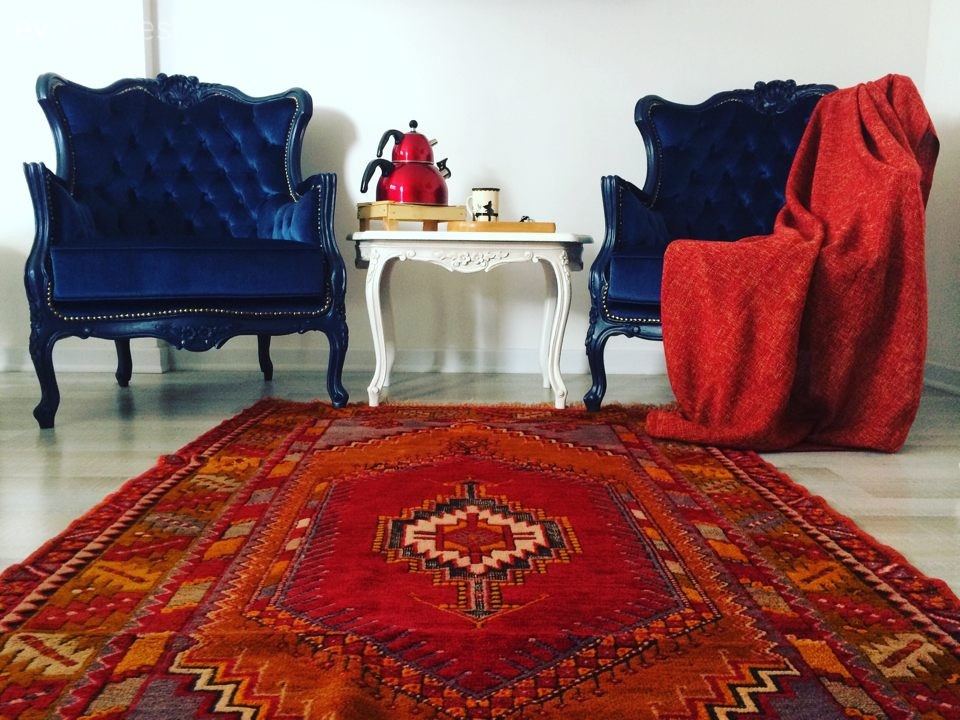 Berjer, Halı, Kırmızı, Koltuk Döşeme, Lacivert