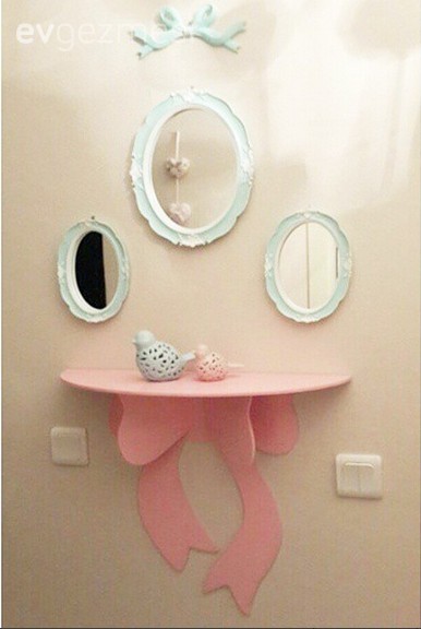 Dekoratif Objeler, Pembe, Duvar rafı