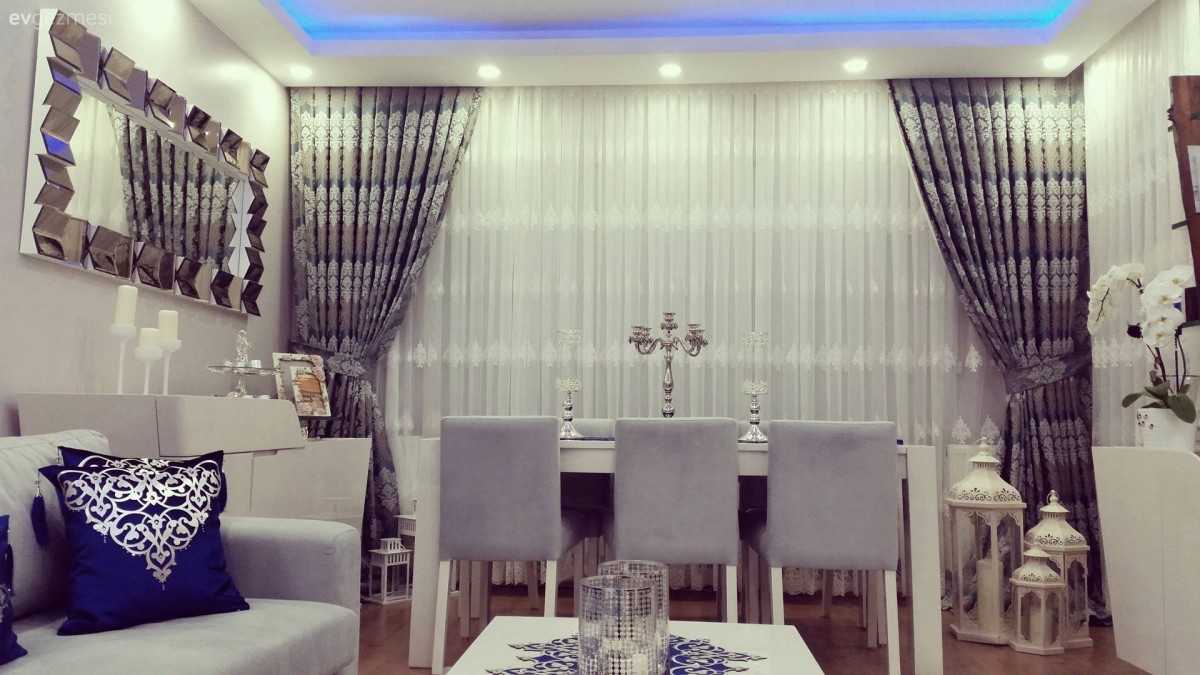 Elif hanımın serin renklerde şık ve dingin evi..