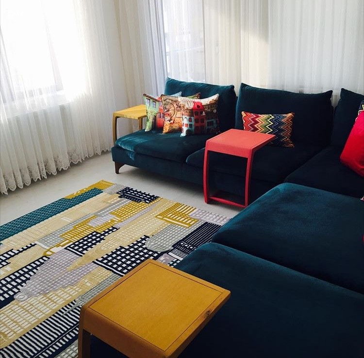 Halı, Kırmızı, Lacivert, Oturma Odası, Sarı