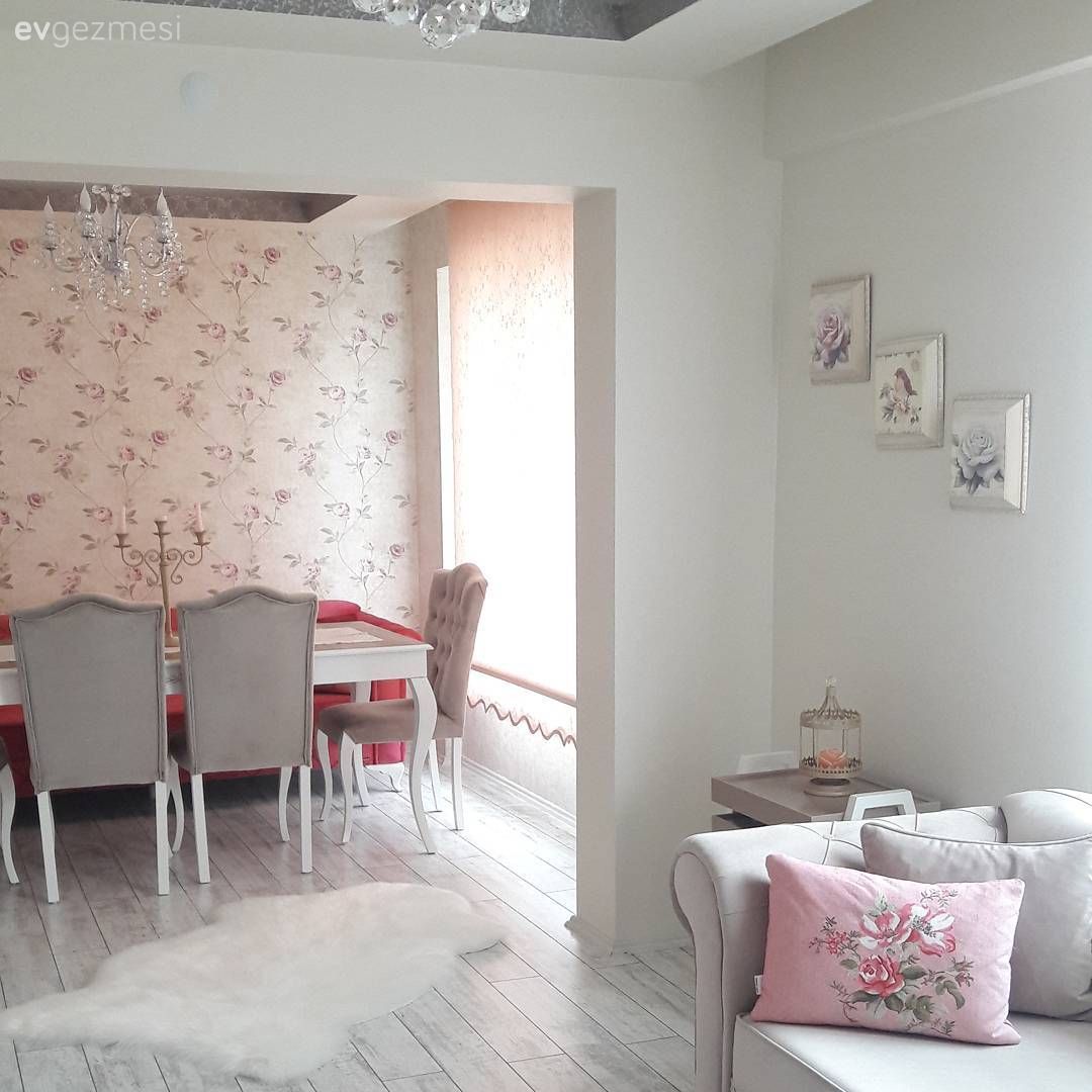 Cıvıl cıvıl renkler, romantik desenler. Özlem hanımın yeni evinden..