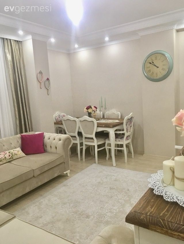 Country, Halı, Duvar saati, Salon, Yemek Odası, Yeşil