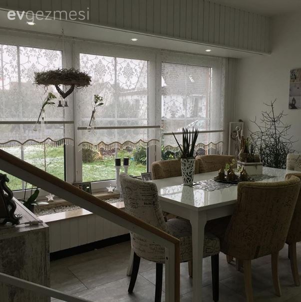 Perde, Salon, Sarı, Yemek Odası