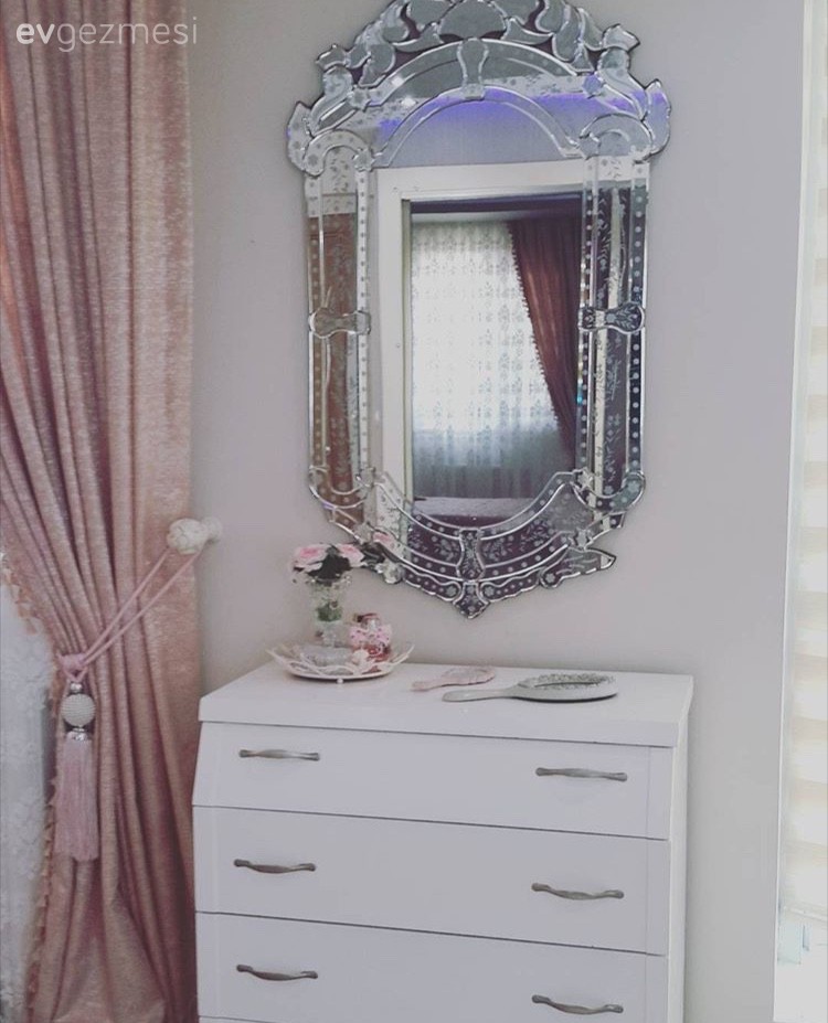 Ayna, Fon perde, Yatak Odası, Perde