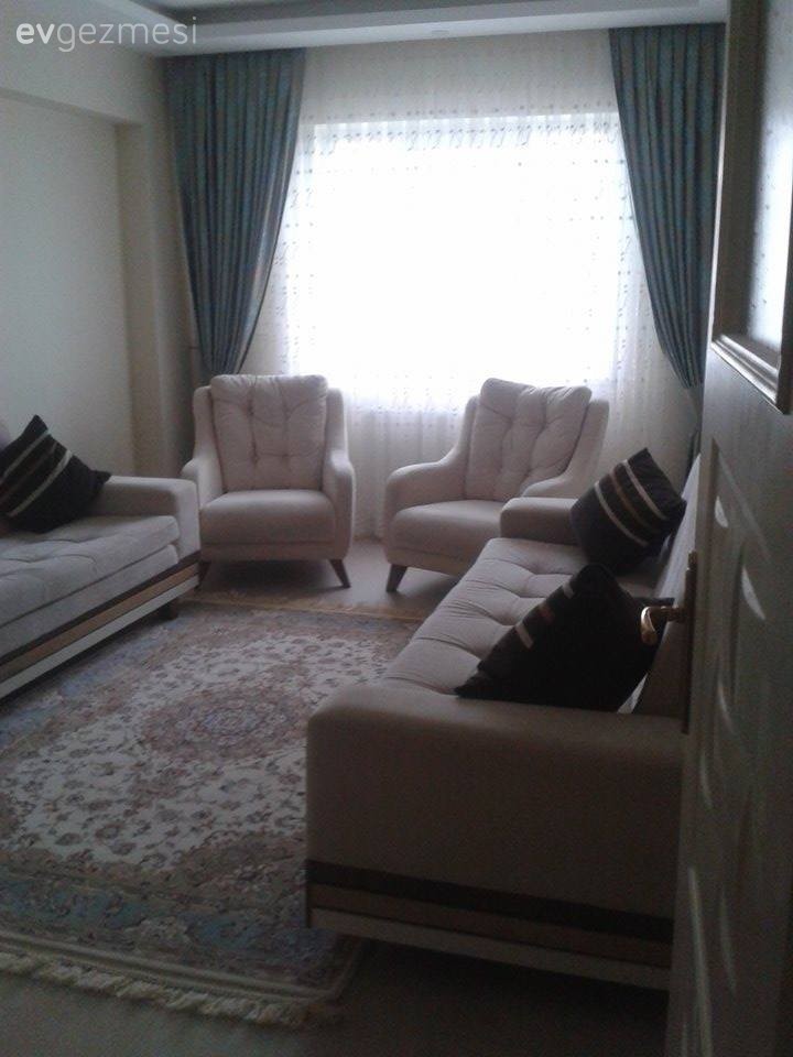 Fon perde, Halı, Oturma Odası, Perde