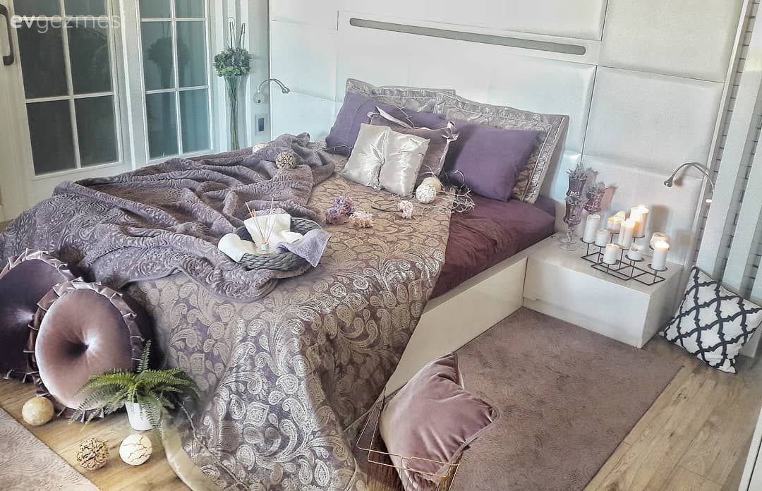 Yatak Odası, Mor, Yatak örtüsü, Yatak başlığı