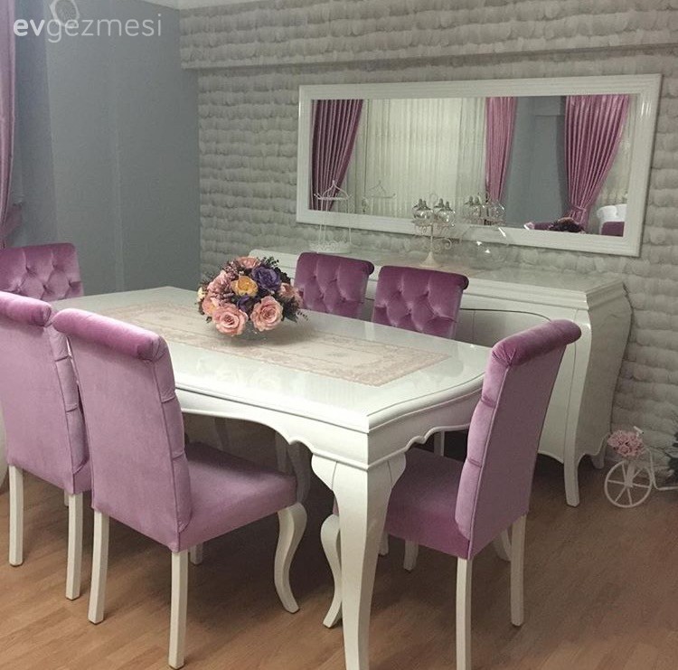 Ayna, Duvar kağıdı, Konsol, Pembe, Salon, Yemek Odası