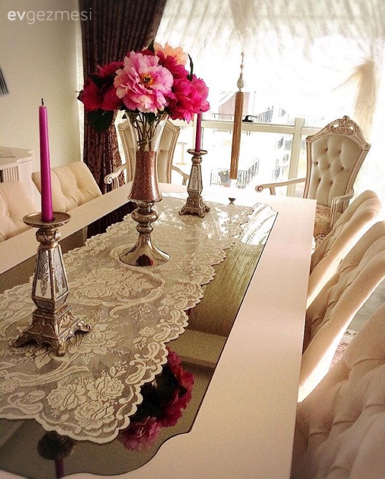 Dekoratif Objeler, Gümüş, Krem, Pembe, Yemek Odası
