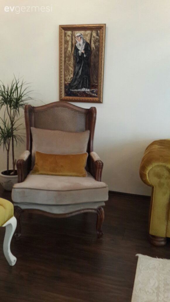 Berjer, Kahverengi, Salon, Sarı, Tablo