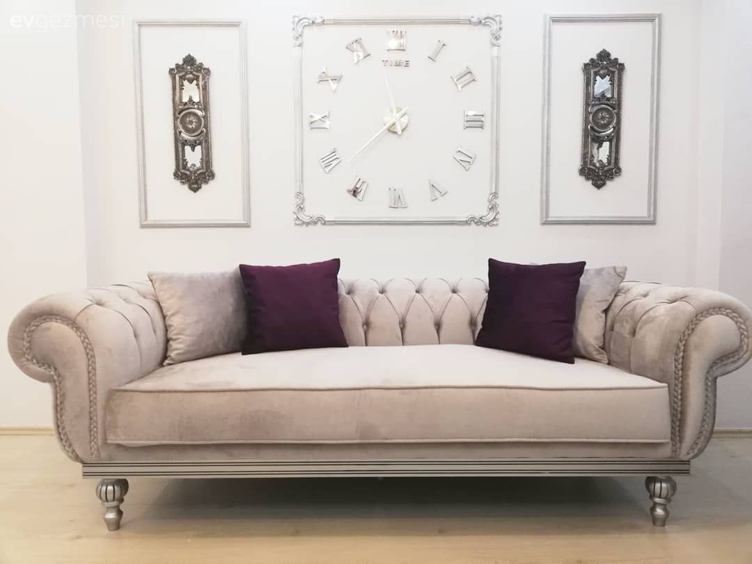 Salon, Duvar saati, Gümüş, Duvar dekorasyonu, Gri, Duvar çıtalama