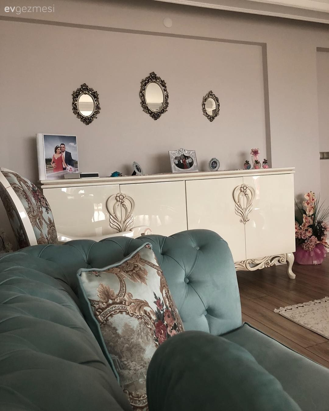 Salon, Ayna, Mavi, Konsol