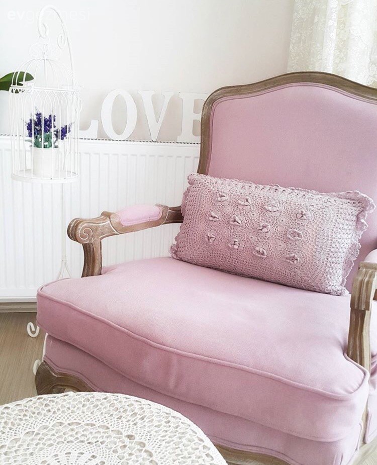 Berjer, Pembe, Salon, Vintage