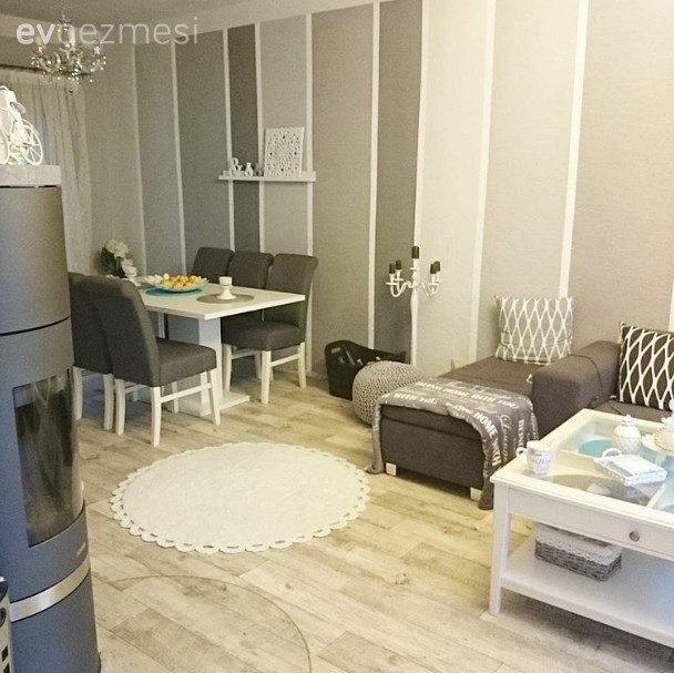 Derya hanımın grinin etkisinde İskandinav stil evi..