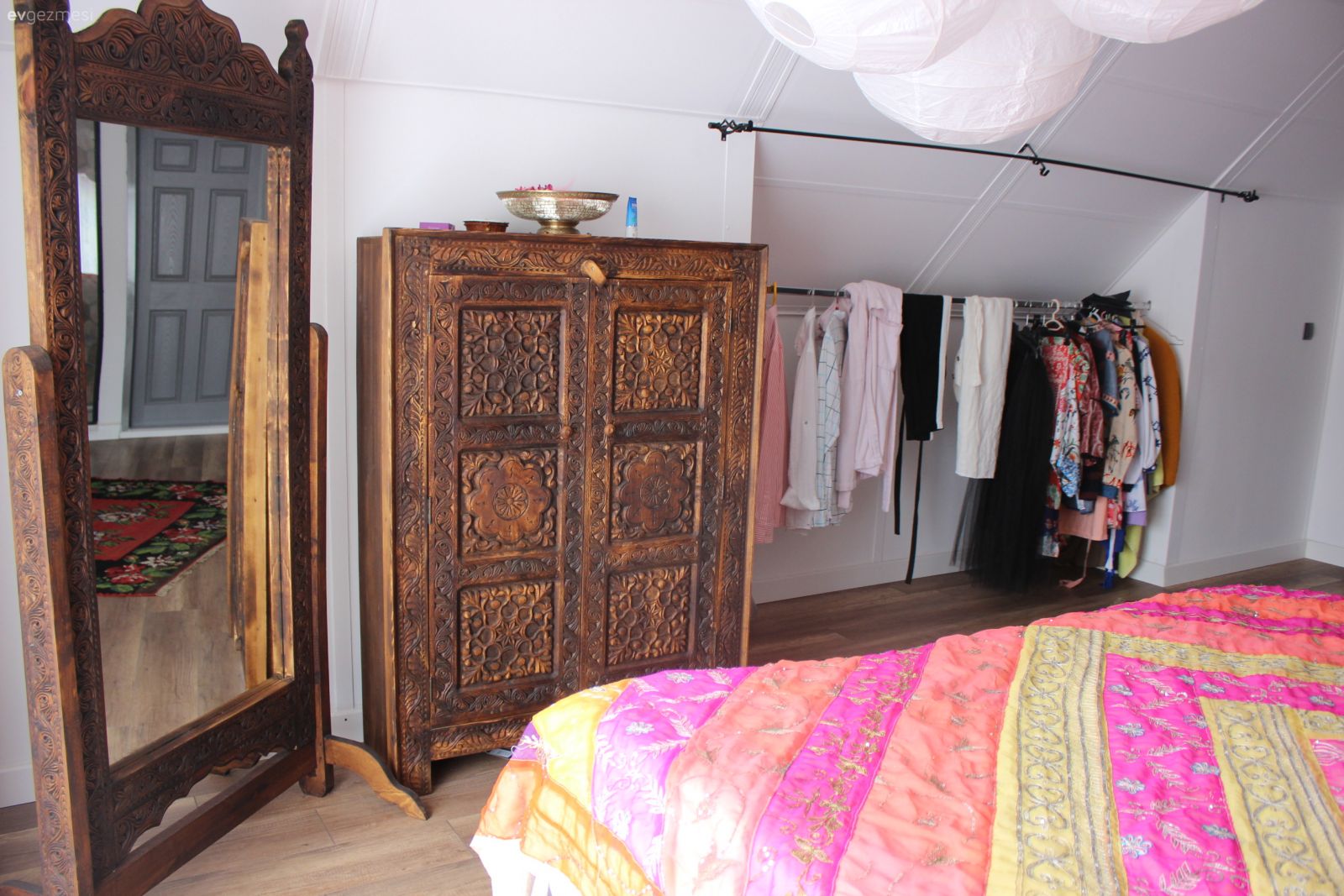 Oymalı mobilya, Yatak Odası, Boy aynası, Ahşap Mobilya