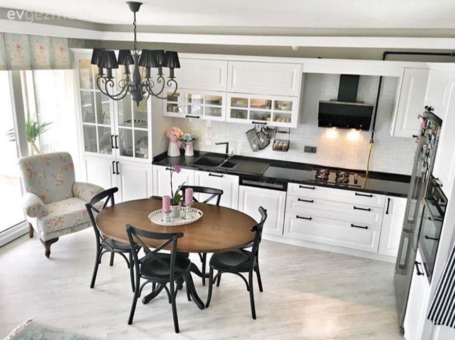 Beyaz mutfak, Mutfak, Siyah, Mutfak masası