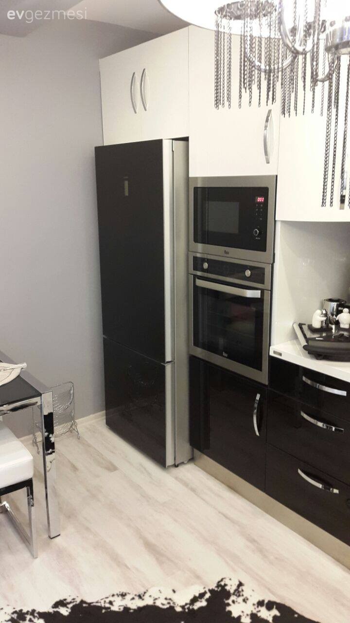 Ankastre, Modern mutfak, Mutfak, Siyah, Siyah- Beyaz