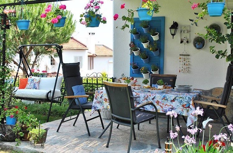 Bahçe, Çiçekler, Mavi