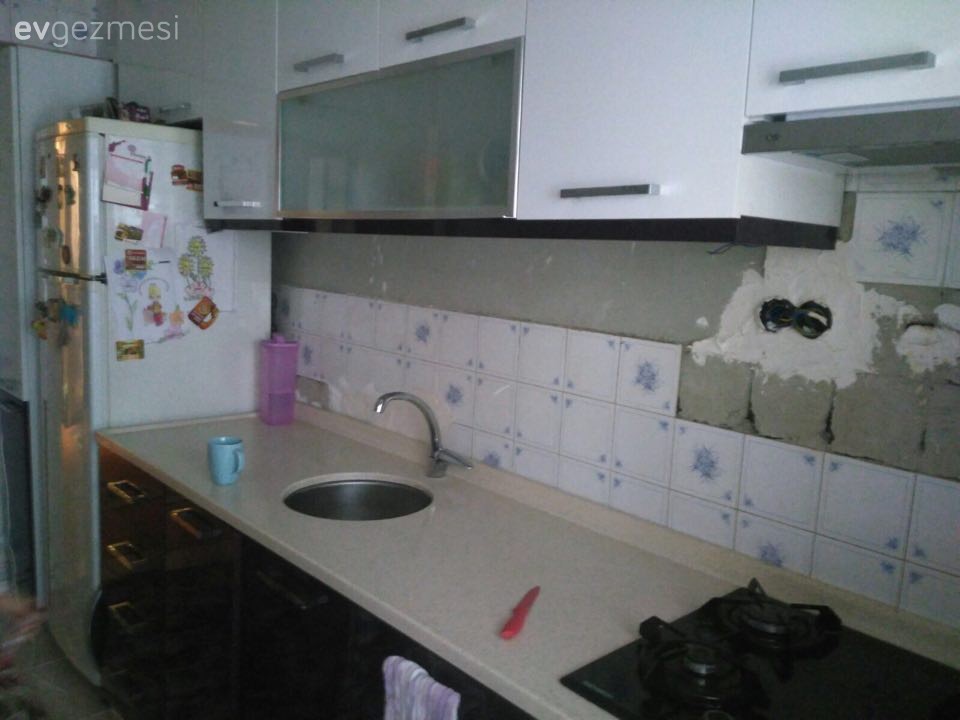 3D panel ile havası tamamen değişen bir mutfak..