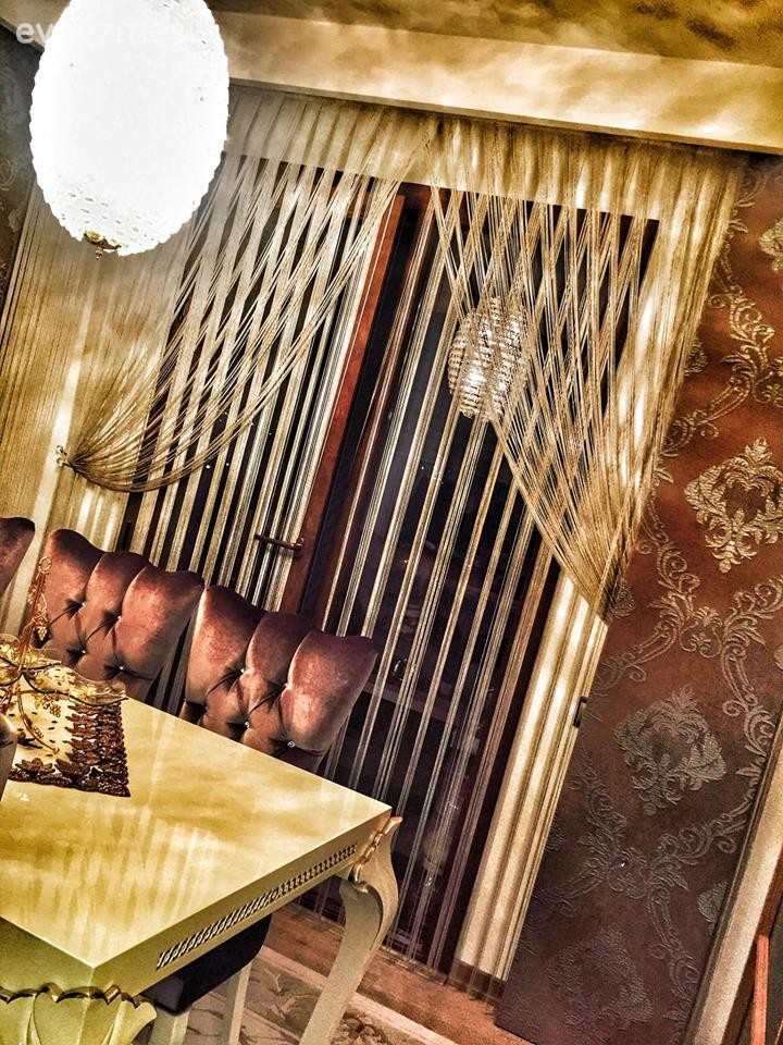 Kahverengi, Perde, Yemek Odası