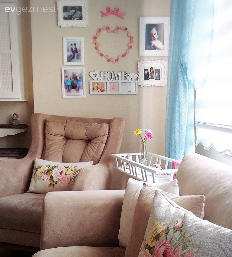 Berjer, Duvar dekorasyonu, Krem, Salon, Kırlent