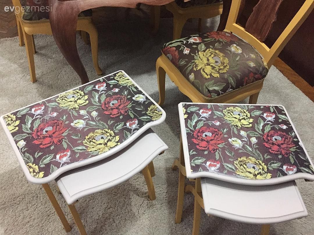 Yeniden yaratılmış venge mobilyalar. Burcu hanımın harika dönüşümü..