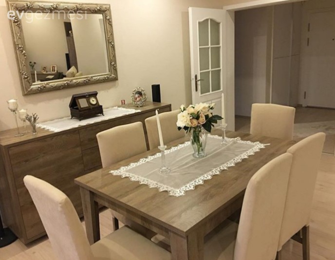 Ahşap Mobilya, Krem, Yemek Odası