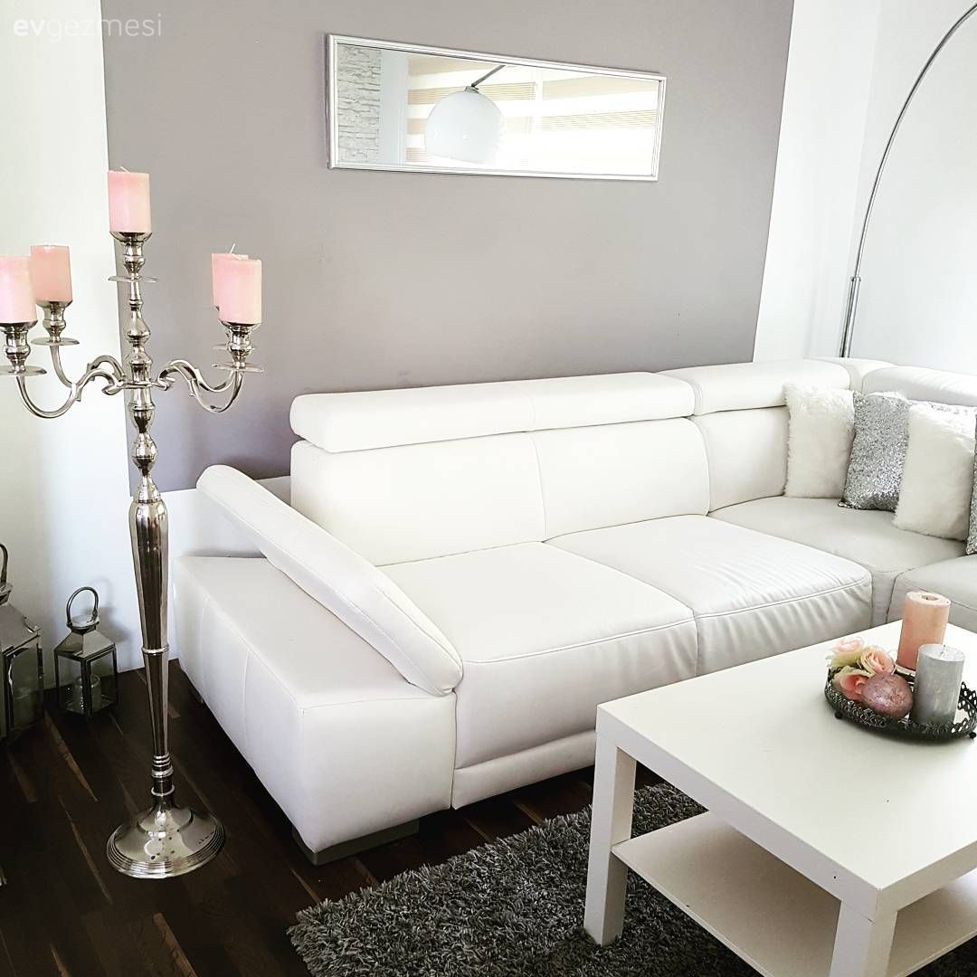 Ayna, Beyaz, Gri, Gümüş, Köşe koltuk, Mum, Salon, Şamdan