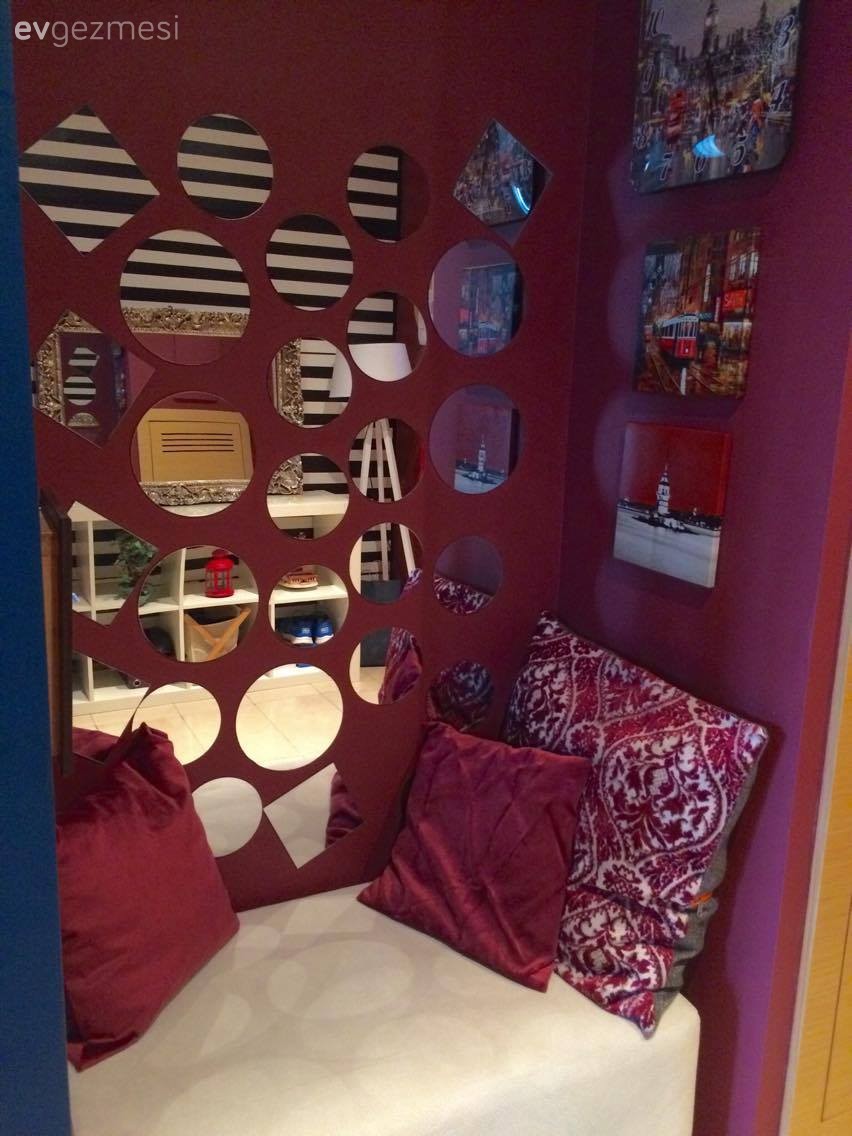 Antre, Ayna, Duvar dekorasyonu, Kırmızı, Sedir