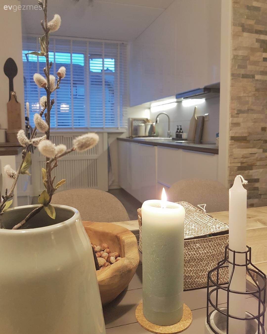 Mutfak, Mum, Beyaz mutfak, Modern mutfak