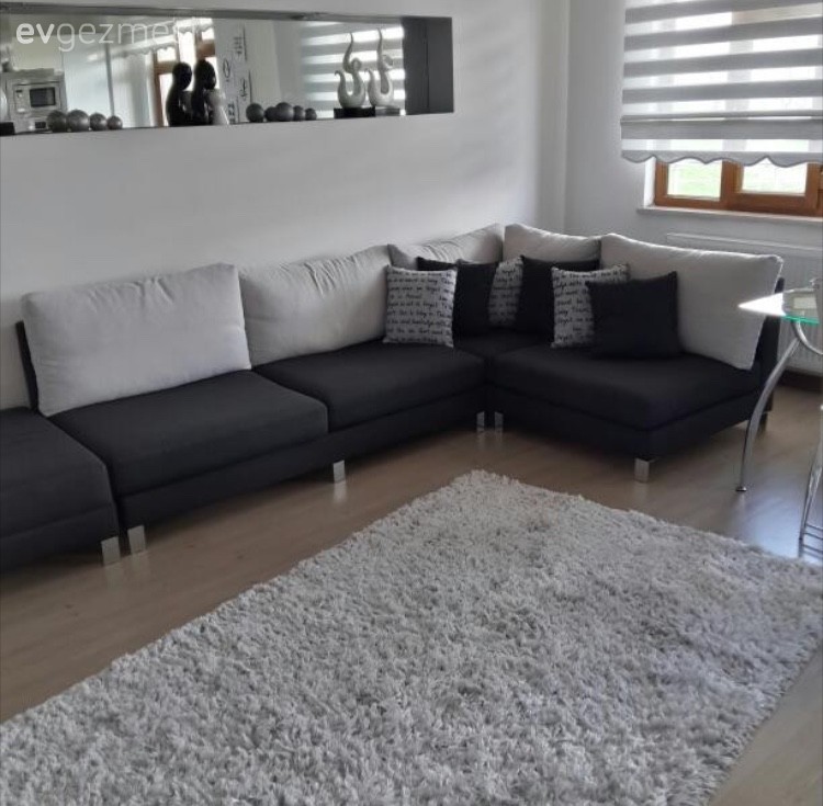 Ayna, Gri, Halı, Köşe koltuk, Oturma Odası