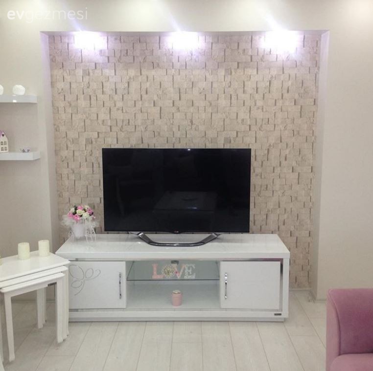 Duvar dekorasyonu, Salon, Tv ünitesi
