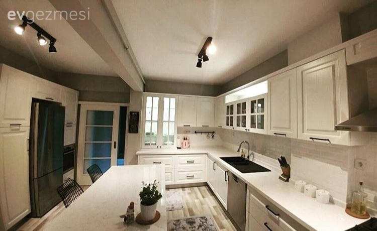 Beyaz mutfak, Country mutfak, Mutfak, Ada mutfak