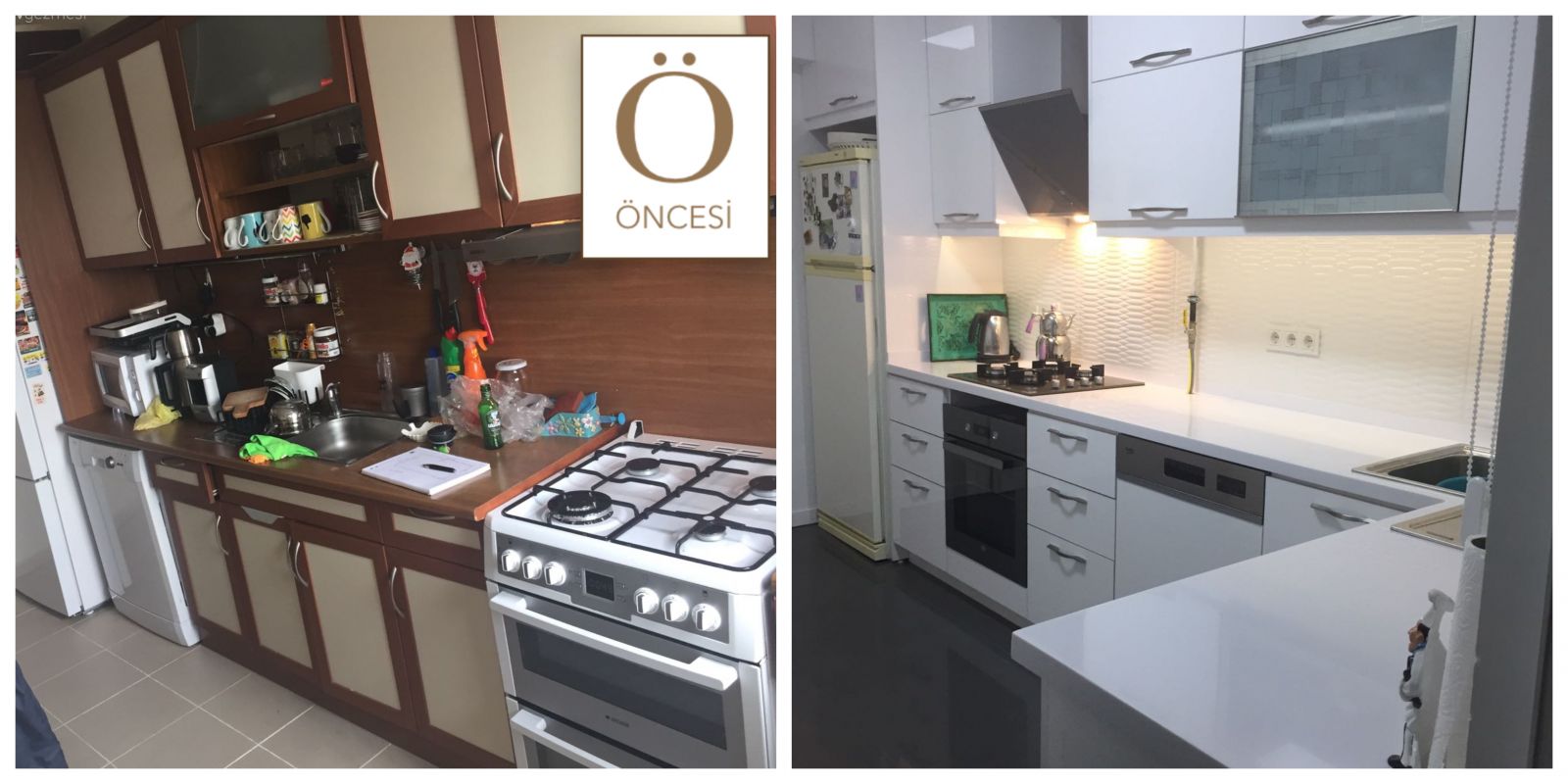 Dilek hanımın tadilat ile yenilenen mutfağı şimdi hem şık, hem kullanışlı!