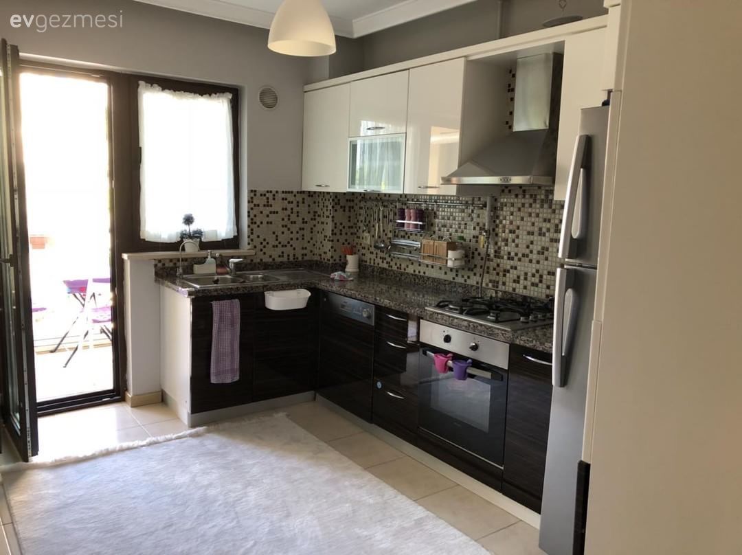 Mutfak, Mutfak halısı, Beyaz halı, Modern mutfak