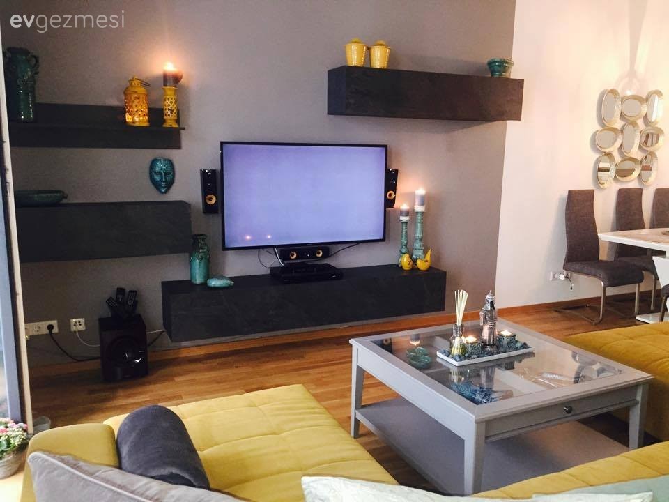 Salon, Sarı, Sehpa, Tv ünitesi