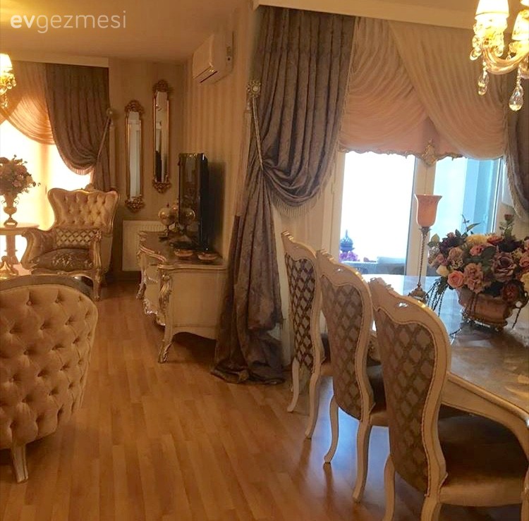 Perde, Salon, Tv ünitesi, Yemek Odası