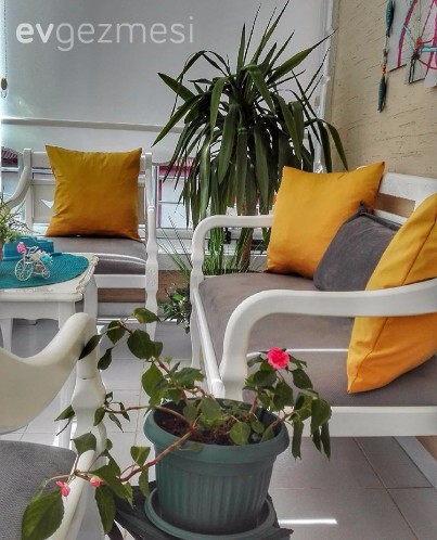 Balkon, Çiçekler, Sarı