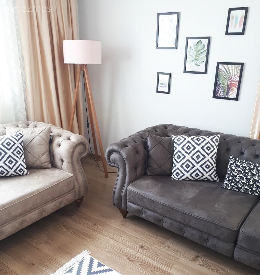 Yenilenen salonda bolca el emeği dokunuş. Filiz hanımın dönüşümü..