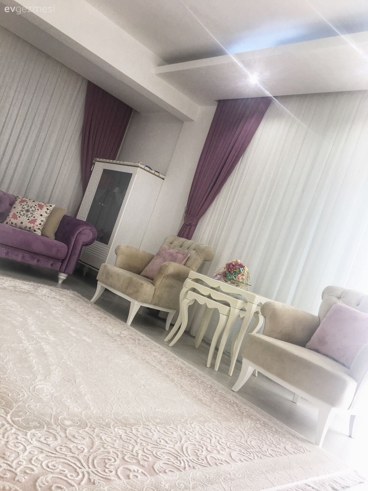 Salon, Berjer, Halı, Mor