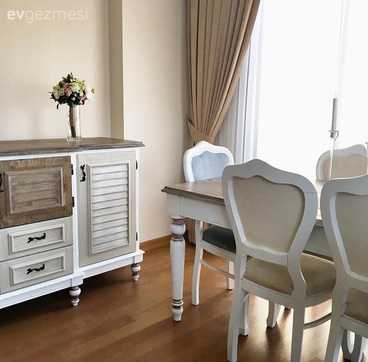 Konsol, Krem, Mavi, Salon, Yemek Odası