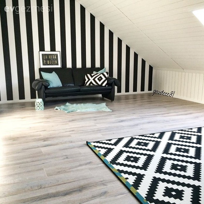 Gözde hanımın dekorunda kararsız olduğu çatı katı odası..