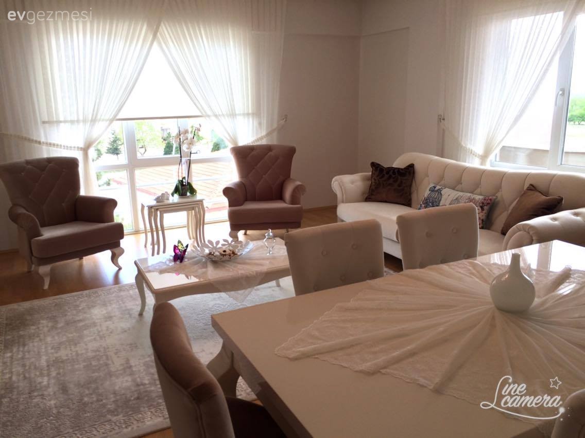 Berjer, Kahverengi, Perde, Salon