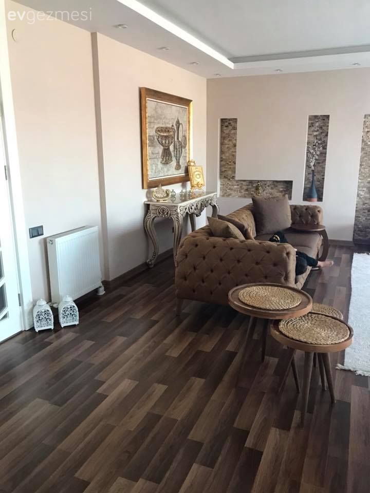 Dresuar, Kahverengi, Salon, Sehpa, Tablo