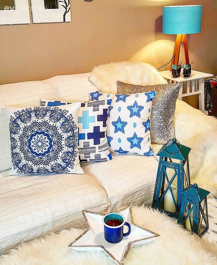 Değişim seven Gamze hanımın aksesuarlarla değişen salonu..