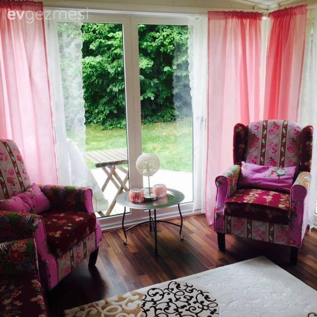 Berjer, Pembe, Perde, Salon