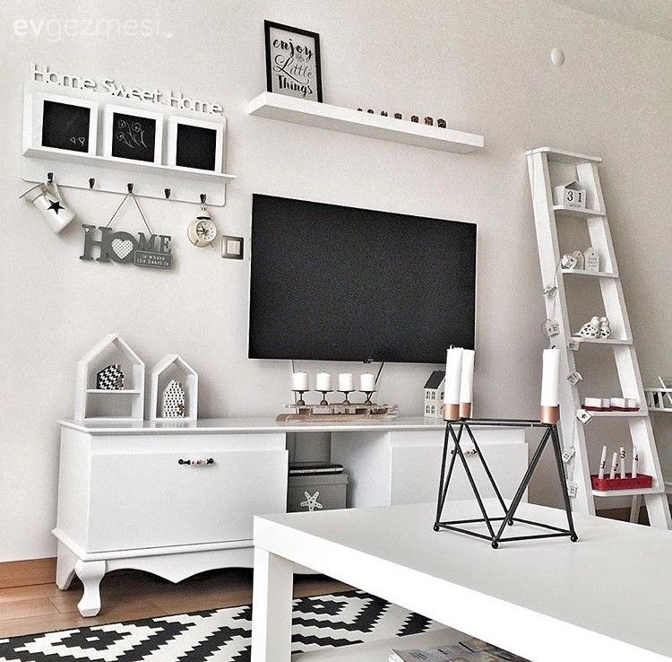 Duvar dekorasyonu, Merdiven, Salon, Tv ünitesi