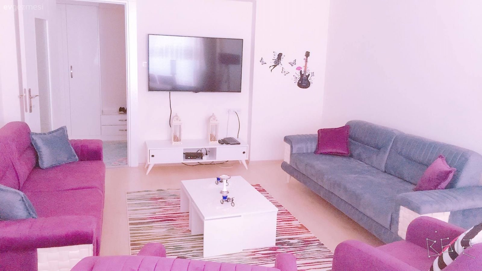 Gri, Halı, Mor, Orta sehpa, Salon